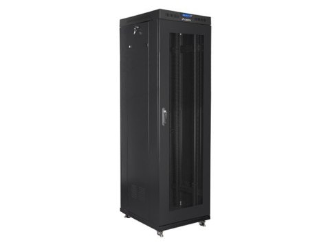Szafa instalacyjna rack stojąca 19 42U 600x800 czarna, drzwi perforowane lcd (flat pack) Szafa instalacyjna rack stojąca 19 42U 600x800 czarna, drzwi perforowane lcd (flat pack)