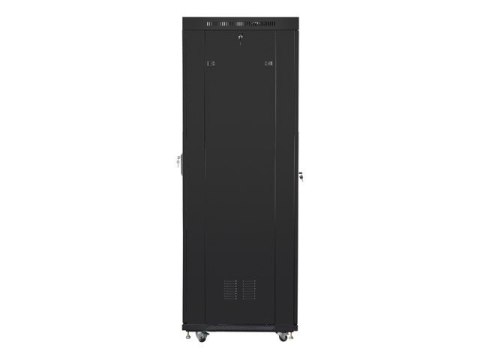 Szafa instalacyjna rack stojąca 19 42U 600x800 czarna, drzwi perforowane lcd (flat pack) Szafa instalacyjna rack stojąca 19 42U 600x800 czarna, drzwi perforowane lcd (flat pack)