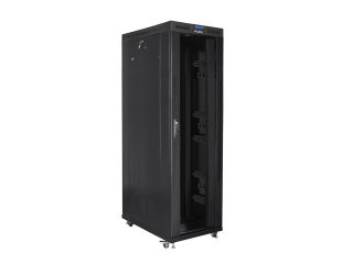Szafa instalacyjna rack stojąca 19 42U 800x1200 czarna, drzwi szklane LCD (Flat pack)