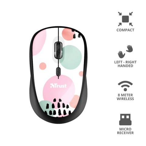YVI WIRELESS PINK CIRCL ES mysz komputerowa YVI WIRELESS PINK CIRCL ES mysz komputerowa