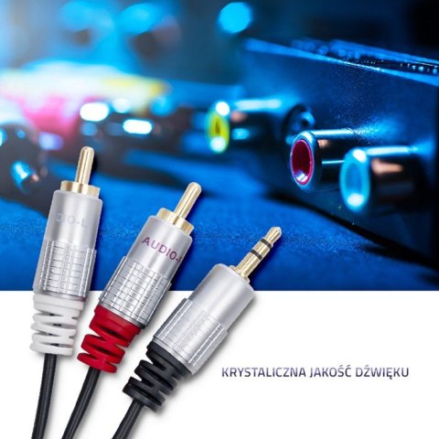 Kabel 2xRCA / Mini Jack 3.5mm | 1m | czarny Kabel 2xRCA / Mini Jack 3.5mm | 1m | czarny