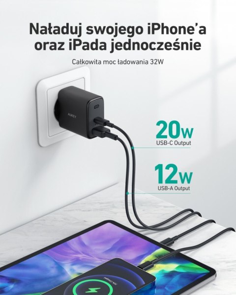 PA-F3S ładowarka sieciowa 2xUSB Power Delivery (1xUSB A + 1xUSB C) 32W 4.8A PA-F3S ładowarka sieciowa 2xUSB Power Delivery (1xUSB A + 1xUSB C) 32W 4.8A
