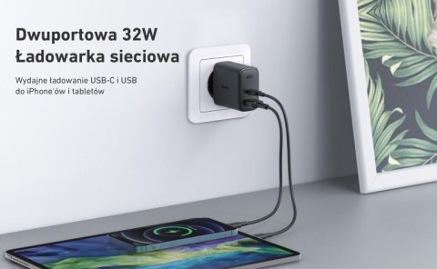 PA-F3S ładowarka sieciowa 2xUSB Power Delivery (1xUSB A + 1xUSB C) 32W 4.8A PA-F3S ładowarka sieciowa 2xUSB Power Delivery (1xUSB A + 1xUSB C) 32W 4.8A