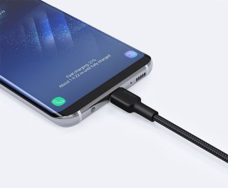 CB-CA2 OEM kabel USB-C - USB-A 2m 60W PD 3A 20V FCP AFC nylonowy oplot czarny
