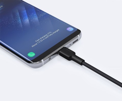CB-CA2 OEM kabel USB-C - USB-A 2m 60W PD 3A 20V FCP AFC nylonowy oplot czarny CB-CA2 OEM kabel USB-C - USB-A 2m 60W PD 3A 20V FCP AFC nylonowy oplot czarny
