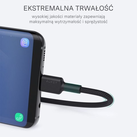 CB-CA2 OEM kabel USB-C - USB-A 2m 60W PD 3A 20V FCP AFC nylonowy oplot czarny CB-CA2 OEM kabel USB-C - USB-A 2m 60W PD 3A 20V FCP AFC nylonowy oplot czarny