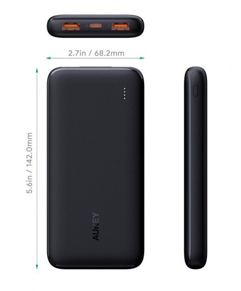 PB-N73S Power Bank 10000 mAh 4xUSB Quick Charge 3.0 Power Delivery 3.0 20W LED kabel USB-C