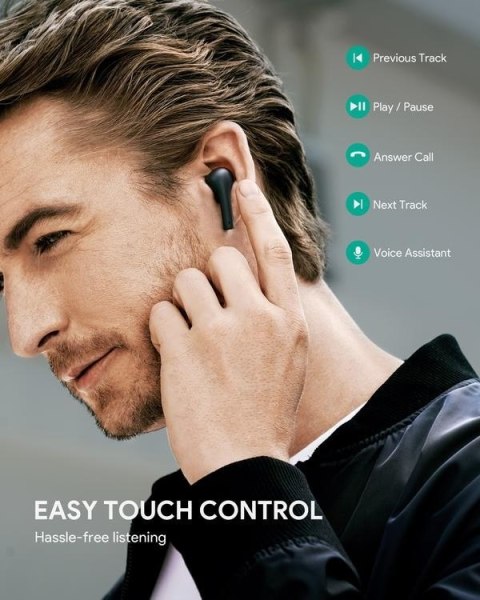 EP-T21S Black True Wireless Słuchawki Bluetooth 5.0 | 3D SurroundSound | Move Compact II | wodoodporne IPX6 | 30h