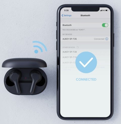 EP-T25 True Wireless Słuchawki Bluetooth 5.0 | wodoodporne IPX5 | dotykowe | 20h | A2DP | AVRCP | HFP | AAC EP-T25 True Wireless Słuchawki Bluetooth 5.0 | wodoodporne IPX5 | dotykowe | 20h | A2DP | AVRCP | HFP | AAC