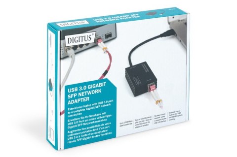 Karta sieciowa przewodowa USB 3.0 A do RJ45 Gigabit SFP Ethernet 1 Gbps Fiber Chipset RTL8153