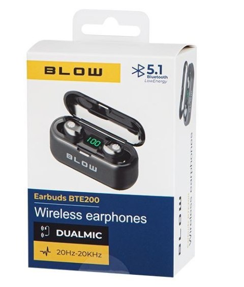 Słuchawki Earbuds BTE200 czarne Słuchawki Earbuds BTE200 czarne