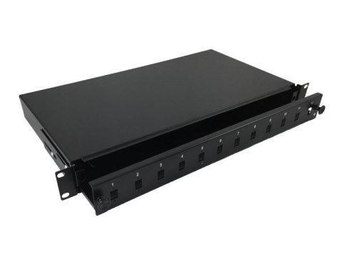 Przełącznica światłowodowa 12xSC simplex / 12xLC duplex 19\" 1U z płytą czołową oraz akces. montaż. Przełącznica światłowodowa 12xSC simplex / 12xLC duplex 19\" 1U z płytą czołową oraz akces. montaż.