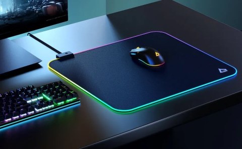 KM-P8 RGB M gamingowa podkładka pod mysz | 450x400x4mm | wodoodporna | gumowany spód | 11 efektów świetlnych KM-P8 RGB M gamingowa podkładka pod mysz | 450x400x4mm | wodoodporna | gumowany spód | 11 efektów świetlnych