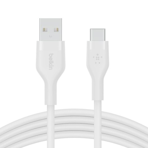Kabel BoostCharge USB-A do USB-C silikonowy 2m, biały Kabel BoostCharge USB-A do USB-C silikonowy 2m, biały