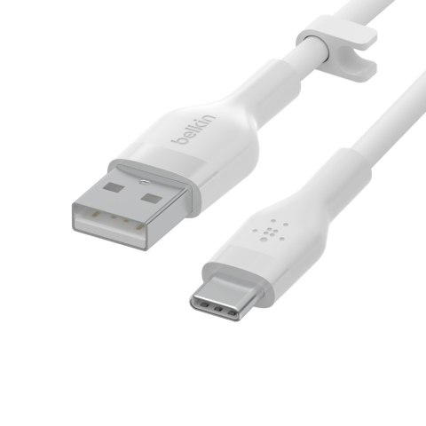 Kabel BoostCharge USB-A do USB-C silikonowy 2m, biały Kabel BoostCharge USB-A do USB-C silikonowy 2m, biały