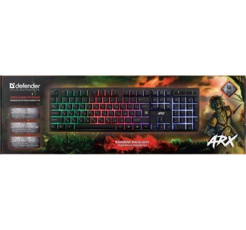 Klawiatura gamingowa ARX GK-196L przewodowa podświetlenie LED Klawiatura gamingowa ARX GK-196L przewodowa podświetlenie LED