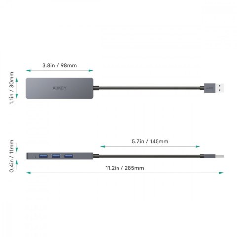 CB-H36 aluminiowy HUB USB-A | Ultra Slim | 4w1 | 4xUSB 3.0 | 5Gbps CB-H36 aluminiowy HUB USB-A | Ultra Slim | 4w1 | 4xUSB 3.0 | 5Gbps