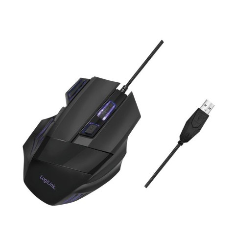 Optyczna mysz gamingowa 2400 dpi, Czarna Optyczna mysz gamingowa 2400 dpi, Czarna