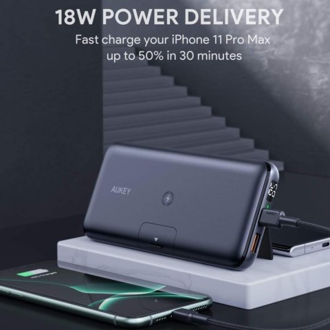 PB-WL03 Power Bank 20000 mAh bezprzewodowe ładowanie Qi LED Power Delivery 3.0 Quick Charge 3.0 22.5W PB-WL03 Power Bank 20000 mAh bezprzewodowe ładowanie Qi LED Power Delivery 3.0 Quick Charge 3.0 22.5W