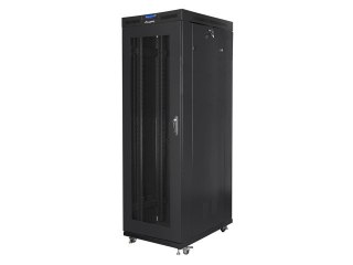 Szafa instalacyjna rack stojąca 19 cali 37U 800x1000 czarna drzwi perforowane LCD ( Flat pack)