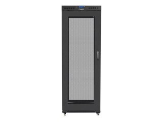 Szafa instalacyjna rack stojąca 19 cali 37U 800x1000 czarna drzwi perforowane LCD ( Flat pack)