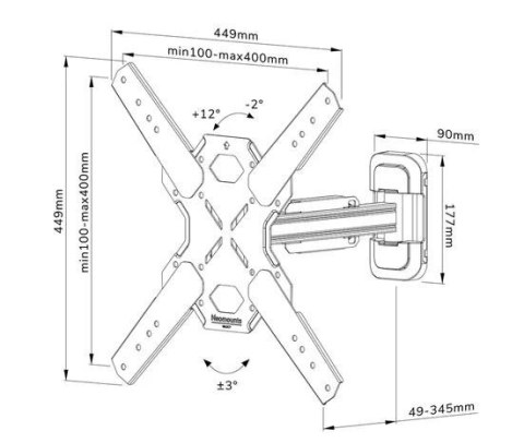 Uchwyt ścienny WL40S-840BL14 32-65 cali