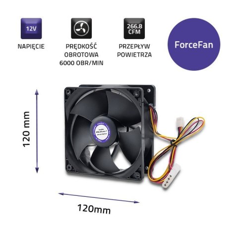 Wentylator ForceFan 6000 RPM | 120mm | 12V Wentylator ForceFan 6000 RPM | 120mm | 12V