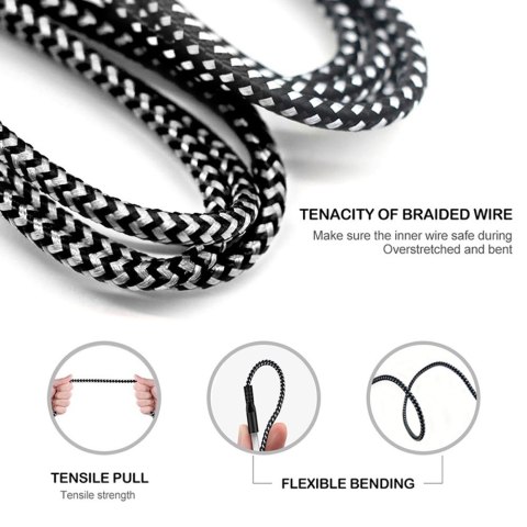 Kabel lightning fast charge 2.4A MCE481 Czarny
