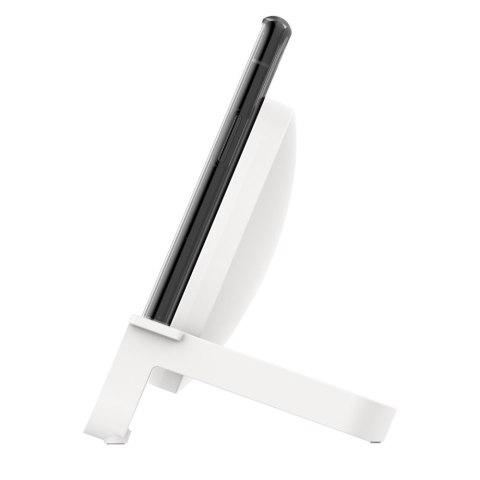 Ładowarka bezprzewodowa, stojąca 10W + zasilacz QC 3.0, biała Ładowarka bezprzewodowa, stojąca 10W + zasilacz QC 3.0, biała