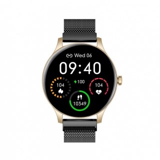 Smartwatch Classy złoto-czarny stalowy