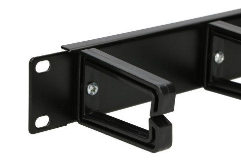 Organizer kabli 1U z plastikowymi uchwytami Organizer kabli 1U z plastikowymi uchwytami