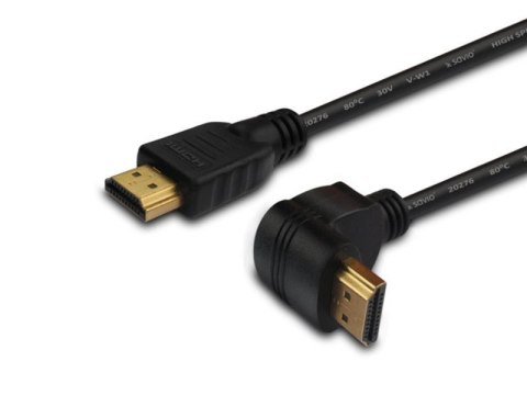Kabel HDMI kątowy złoty v1.4 3D, 4Kx2K, 1.5m, wielopak 10 szt., CL-04 Kabel HDMI kątowy złoty v1.4 3D, 4Kx2K, 1.5m, wielopak 10 szt., CL-04