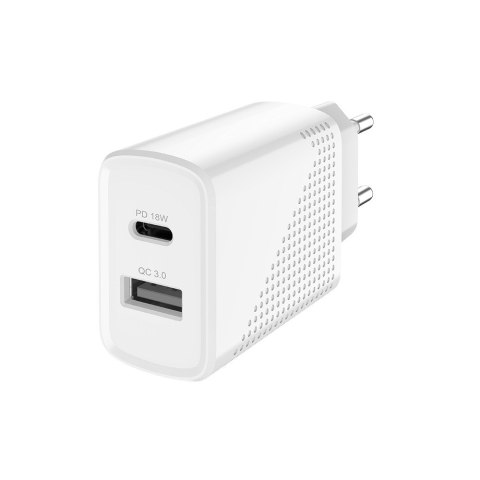 Ładowarka sieciowa USB Quick Charge, Power Delivery 3.0, 18W, LA-04 Ładowarka sieciowa USB Quick Charge, Power Delivery 3.0, 18W, LA-04