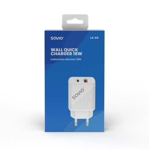 Ładowarka sieciowa USB Quick Charge, Power Delivery 3.0, 18W, LA-04 Ładowarka sieciowa USB Quick Charge, Power Delivery 3.0, 18W, LA-04