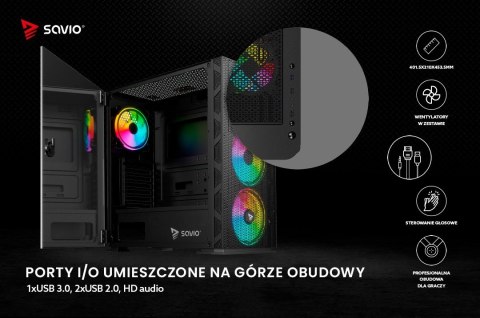 Obudowa komputerowa, ARGB Mesh/Glass, Raptor X1 Obudowa komputerowa, ARGB Mesh/Glass, Raptor X1