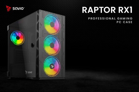 Obudowa komputerowa, ARGB Mesh/Glass, Raptor X1 Obudowa komputerowa, ARGB Mesh/Glass, Raptor X1