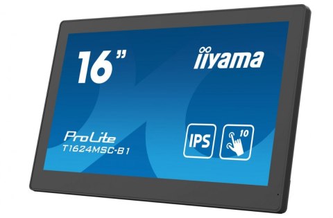 Monitor 15.6 cali T1624MSC-B1 IPS,poj.10pkt.450cd,24/7,media player,6H