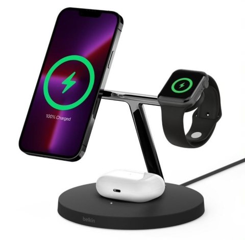 Bezprzewodowa podstawka ładująca BOOST CHARGE PRO 3w1 MagSafe czarna Bezprzewodowa podstawka ładująca BOOST CHARGE PRO 3w1 MagSafe czarna