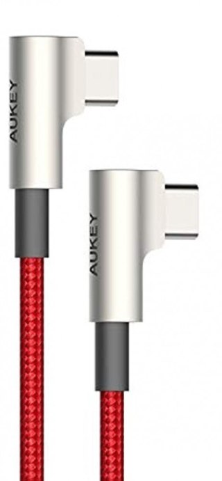 CB-CMD37 OEM kabel USB-C - USB-C 1m 60W PD 3A 20V nylonowy oplot czerwony