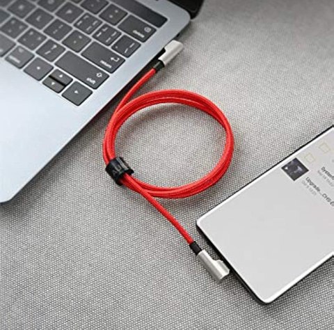 CB-CMD37 OEM kabel USB-C - USB-C 1m 60W PD 3A 20V nylonowy oplot czerwony
