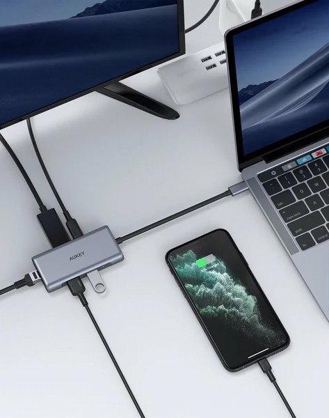 CB-C75 aluminiowy Hub USB-C | 6w1 | RJ45 Ethernet 10/100/1000Mbps | 3xUSB 3.1 | HDMI 4k@30Hz | USB-C Power Delivery 100W CB-C75 aluminiowy Hub USB-C | 6w1 | RJ45 Ethernet 10/100/1000Mbps | 3xUSB 3.1 | HDMI 4k@30Hz | USB-C Power Delivery 100W