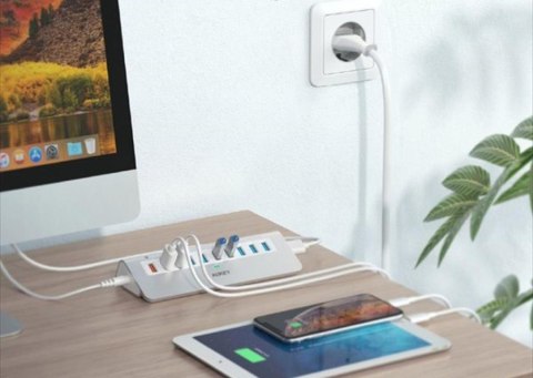 CB-H6S aluminiowy Hub 10xUSB | 10w1 | 7xUSB 3.1 | 2xUSB AiPower | 1xUSB Quick Charge 3.0