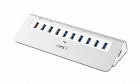 CB-H6S aluminiowy Hub 10xUSB | 10w1 | 7xUSB 3.1 | 2xUSB AiPower | 1xUSB Quick Charge 3.0