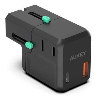 PA-TA06 uniwersalny podróżny adapter sieciowy 1xUSB-C PowerDelivery + 1xUSB-A Quick Charge | pasuje w ponad 150 krajach