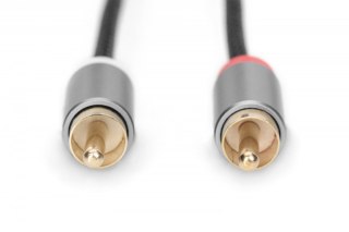 Kabel adapter audio MiniJack/Cinch Stereo Typ 3.5mm/2xRCA M/M nylon 1m