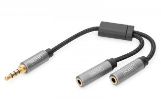 Kabel adapter audio splitter Mini Jack 3,5mm /2x 3,5mm Mini Jack M/Ż nylon 0,2m
