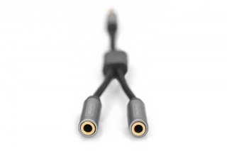 Kabel adapter audio splitter Mini Jack 3,5mm /2x 3,5mm Mini Jack M/Ż nylon 0,2m