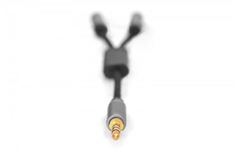 Kabel adapter headset Mini Jack 3,5mm/2x 3,5mm Mini Jack M/Ż nylon 0,2m Kabel adapter headset Mini Jack 3,5mm/2x 3,5mm Mini Jack M/Ż nylon 0,2m