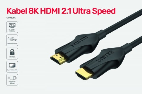 Kabel HDMI 2.1 4K 120Hz ; 8K 60Hz; C11060BK-3M Kabel HDMI 2.1 4K 120Hz ; 8K 60Hz; C11060BK-3M