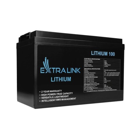 Akumulator LiFePO4 100AH 12.8V BMS EX.30455 Akumulator LiFePO4 100AH 12.8V BMS EX.30455